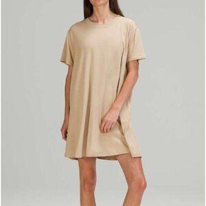 NWT Lululemon All Yours Tee Dress 2 Trench Beige T-Shirt Dress Cotton NEW